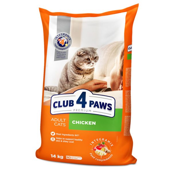 club 4 paws premium cu pui hrana uscata completa pentru pisicile adulte