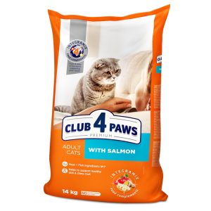 club 4 paws premium cu somon hrana uscata completa pentru pisicile adulte Pisici Adulte Somon 14kg