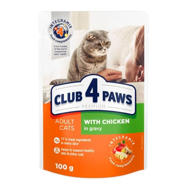 Club-4-Paws -Pisică Pui Sos 100g
