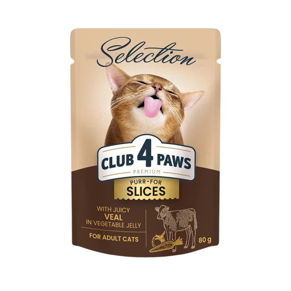 Club 4 Paws Premium Plus 22Bucati De Carne De Vitel In Jeleu De Legume22 Hrana Conservata Completa Pentru Pisici Adulte 1
